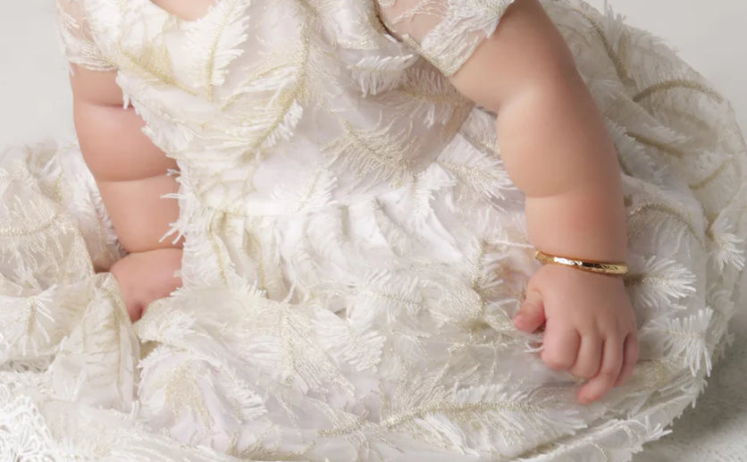 Gold Baby Bangle – Diamond Cut Design