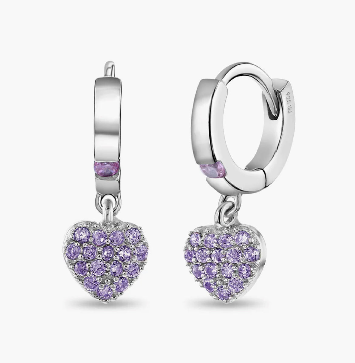 Silver Heart Dangle Earrings – Sparkle Charm