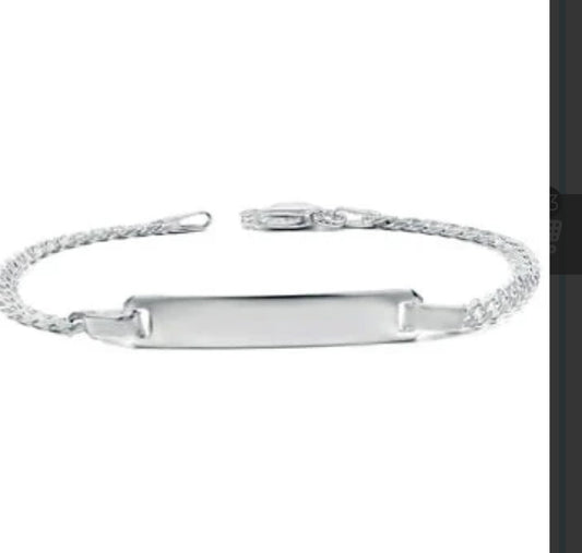 Silver ID Bracelet – Classic Name Plate